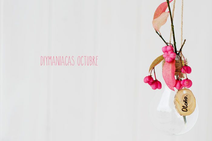 diymaniacas de octubre el otoño, bombilla florero